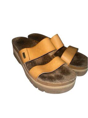 Reef Cushion Vista Higher Platform Sandals Women's Natural Slip On Comfort 8.5
